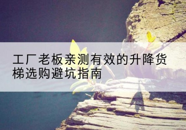 铁东升降货梯怎么选-工厂老板亲测有效的升降货梯选购避坑指南
